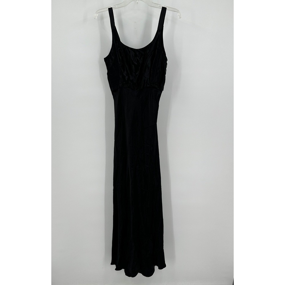 Womens Vintage Y2K Minimalist Goth Maxi Slip Dress Size M Evening Old Money USA